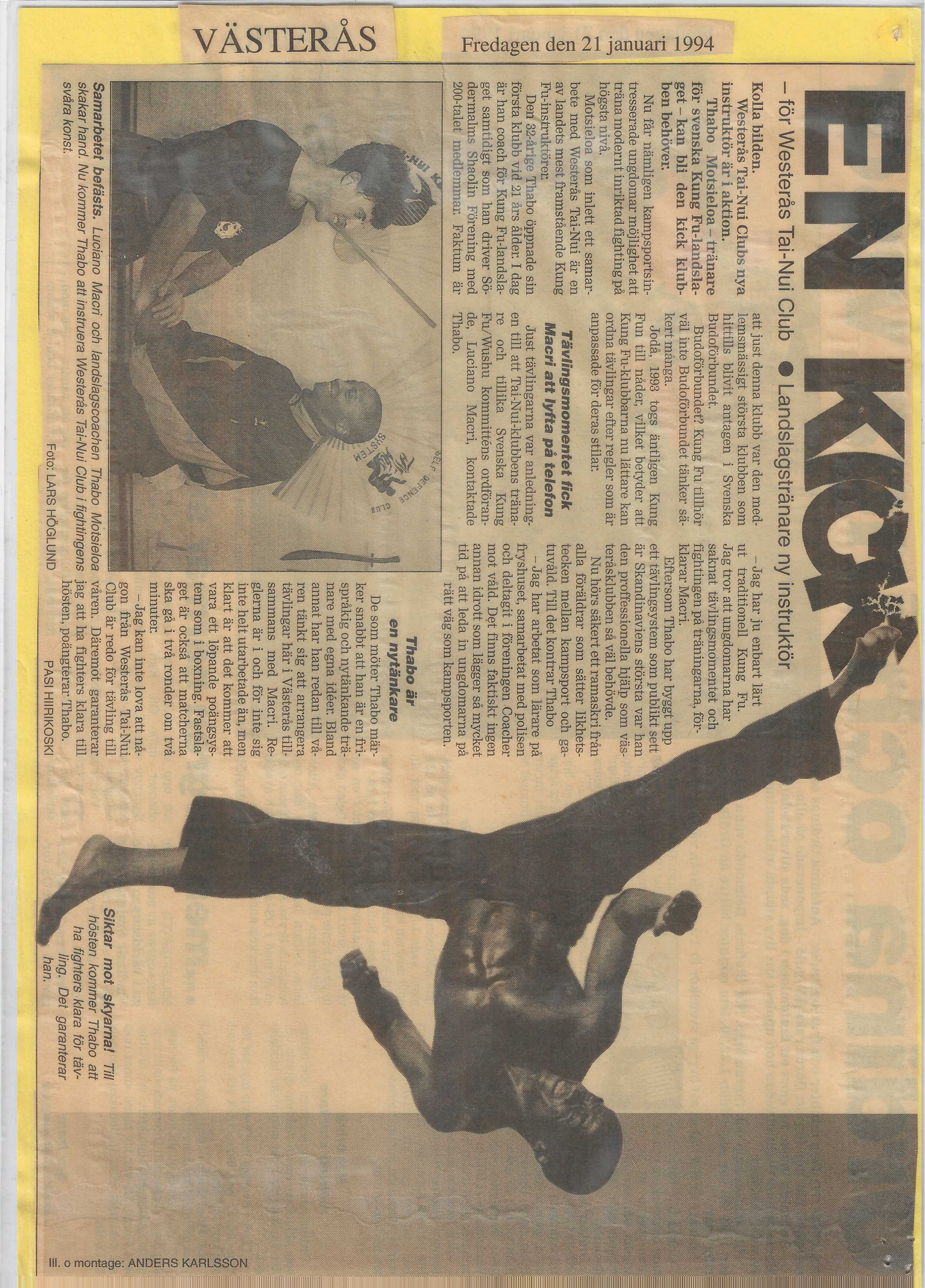 Historisk bild från Westeras Tai-Nui Club i Västerås - kampsportsträning och tävlingar sedan 1976